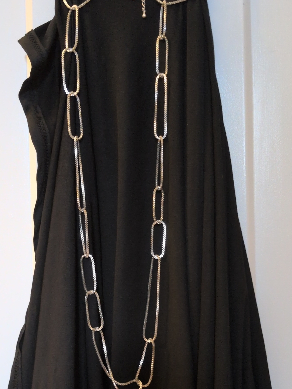 Long Silver Link Necklace Vintage